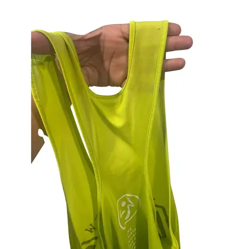 Zumba World Tour Workout Tank Top Lime Green Yellow Blue L