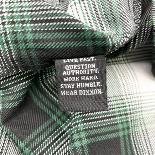 Dixxon Womens Flannel Top Large Callahan Plaid Street Grunge Heritage Overshirt Green