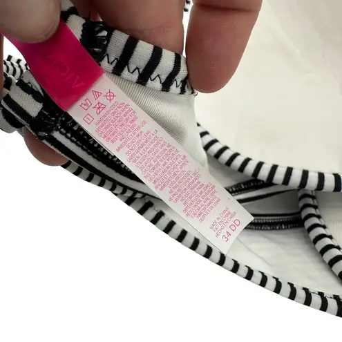 Victoria's Secret  Bikini Top Underwire Ruffle Sequin Striped Lightly Lined