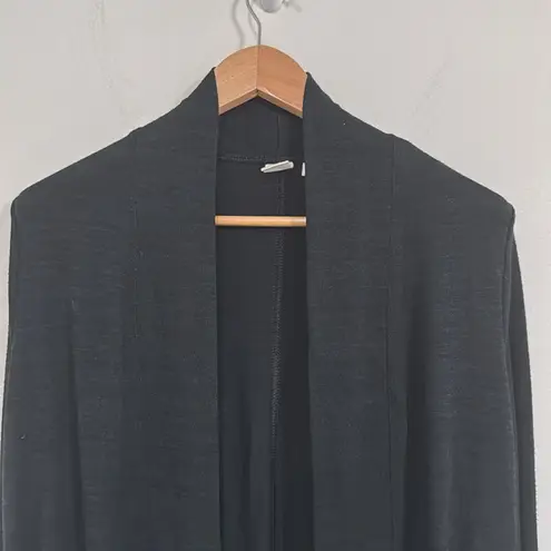 Gap  Black Long Sleeve Stretch Knit Open Front Elongated Cardigan Sweater size S