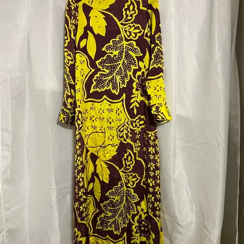 🌿 Corey Lynn Calter Bold Botanical Maxi Shirt Dress – Size S – Vibrant & Rare! 🌿