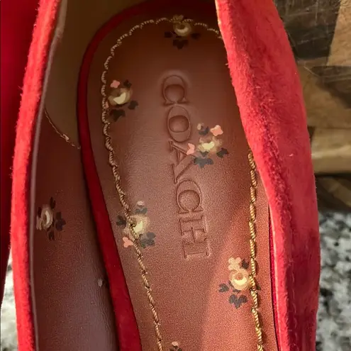Coach  Red Suede Women's Heels Size 10