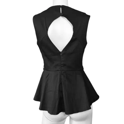 Ali & Kris womens Medium sleek sleeveless black peplum top, elegant open back - Image 5