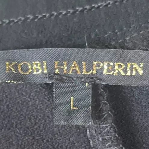 Kobi Halperin Women's L Black Skinny Faux Suede Pants Business Casual Stretch Size L