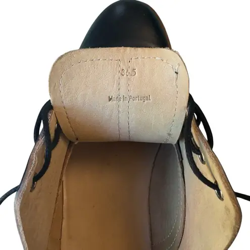 Rag and Bone  Audrey Black Leather Oxford Shoes | Size 6.5 EU 36.5 Made in Portugal