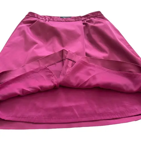 Talbots  Skirt Raspberry Pink Faux Wrap Pockets Career Dressy Lined Skirt Size 8