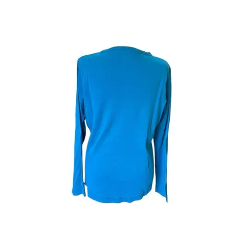 Duluth Trading Co Long Sleeve Cotton Shirt Womens Size Small In Teal Blue