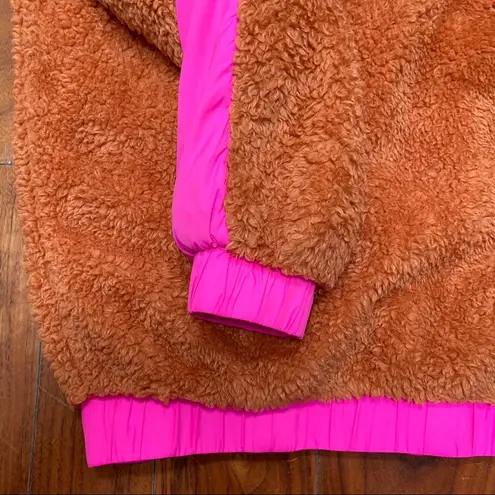 UGG  Niko Sherpa / Fleece Crewneck Pullover Sweater Orange / Pink size XS