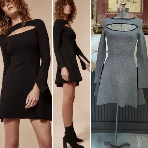 C/MEO COLLECTIVE C/Meo Elision Knit Long Sleeves Cutout Fit & Flare Dress - Sz XS 💚🎀