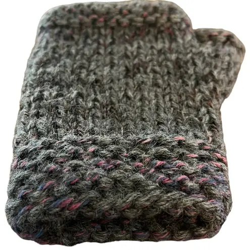 Women’s Fingerless Gloves Mitts Wool Grey Gray