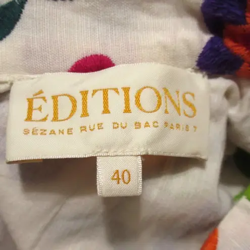 Sézane Sezane Olympia in Multicolor Embroidered Flowers Tiered Maxi Dress 40 / US 8