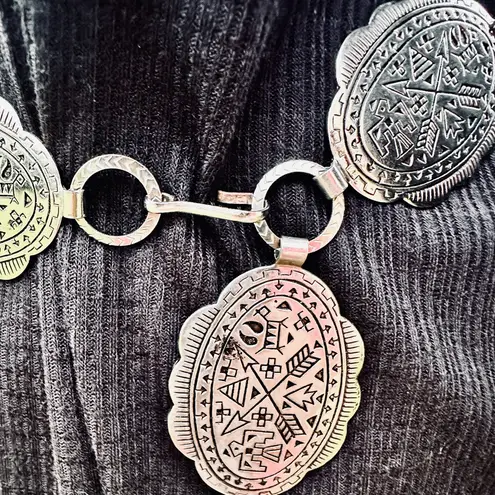 S.W. Concho Style Silver Link Belt Western Vibes