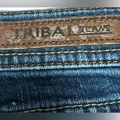 Tribal Jeans Womens Mid Rise Cuffed Cropped Ankle Blue Denim Super Cute! Size 12