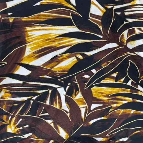 Simply Swim One Piece Swimsuit Womens 12 Brown Tropical Cinch Waist NWOT