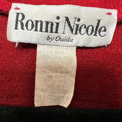Ronni Nicole Vintage Sparkly Cardigan Shrug Open Front Red Party Top Size 12