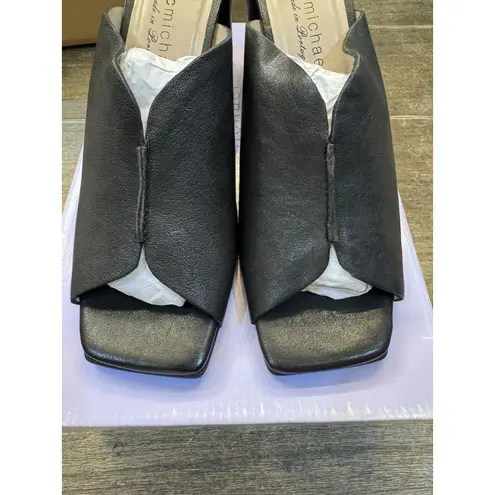 Eric Michael Women's Crosby Heeled Sandal Size 39 US 8.5-9 Black Open Toe