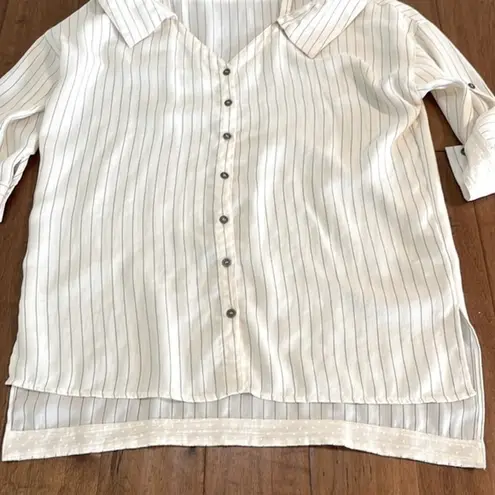 Hummingbird Cold Shoulder Button Down V-Neck Tunic