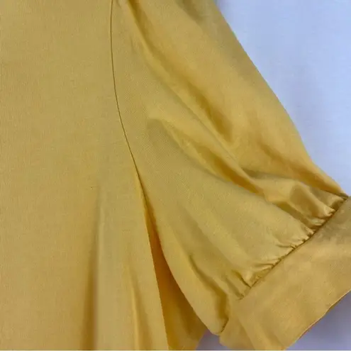Aware by Vera Moda Yellow Puff Sleeve Cotton Top Women’s Size Large