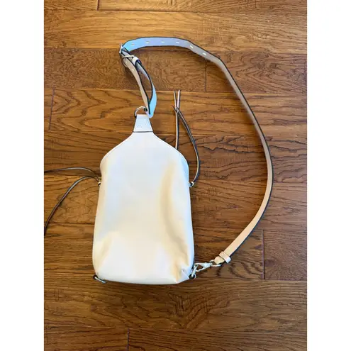 rag & bone Elliot Off White Crossbody Smooth Leather Sling Bag Silver Hardware
