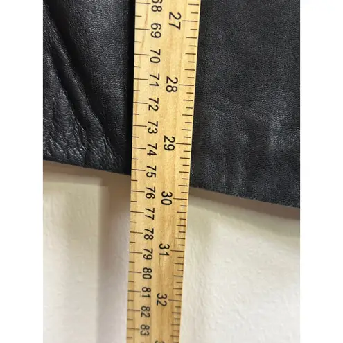 Siena Studio Vintage Genuine Leather Button Front Jacket Size 6 Black