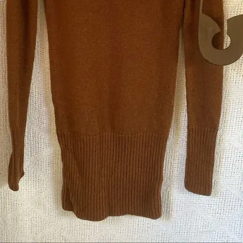 BCBGMAXAZRIA  Long Lambs Wool Sweater Brown