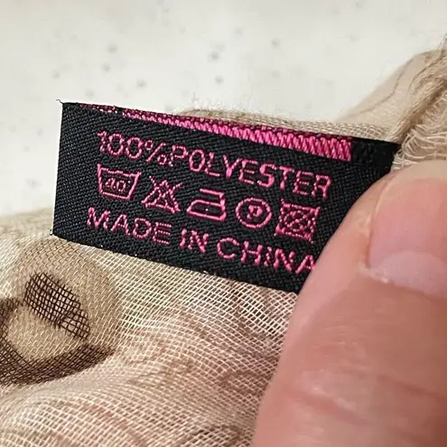 KIMBERLY C. Beige/Tan Heart Print Infinity Scarf Tan