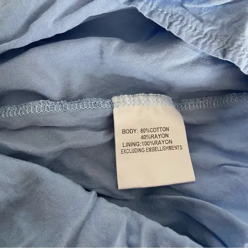 Princess Polly  Grasby Mini Dress Blue Floral Back Cutout Cottagecore Milkmaid 4