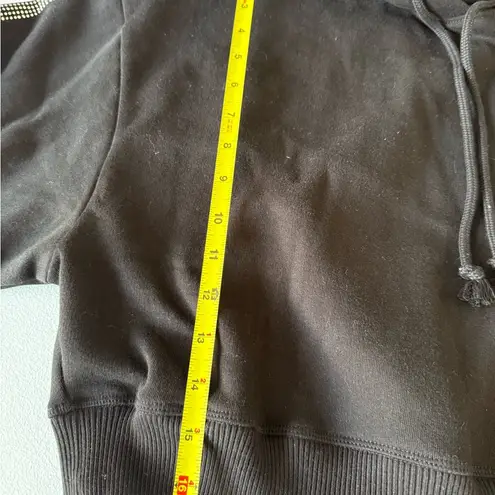 Victoria's Secret PINK Black Campus Bling Cropped Hoodie Size S Oversized