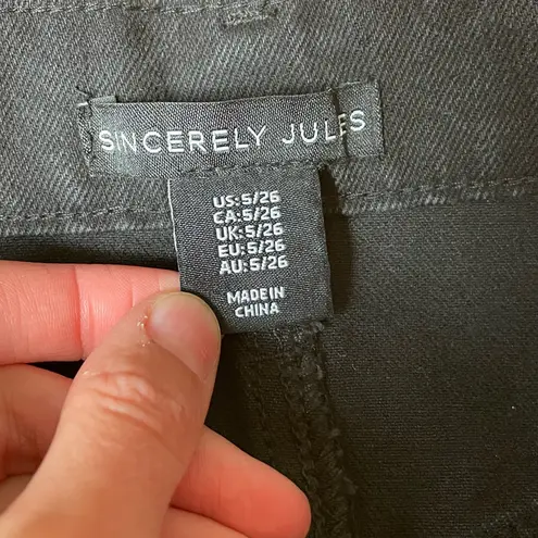 Sincerely Jules Black Denim Cargo Maxi Skirt | Size 5/26 | NWT | Front Slit | Utility Y2K