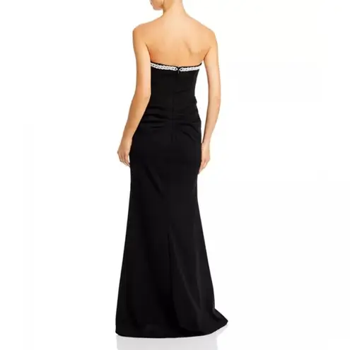Bloomingdales Bloomingdale’s Aqua Braid Trim Strapless Gown in Black, Size 2 New w/Tag