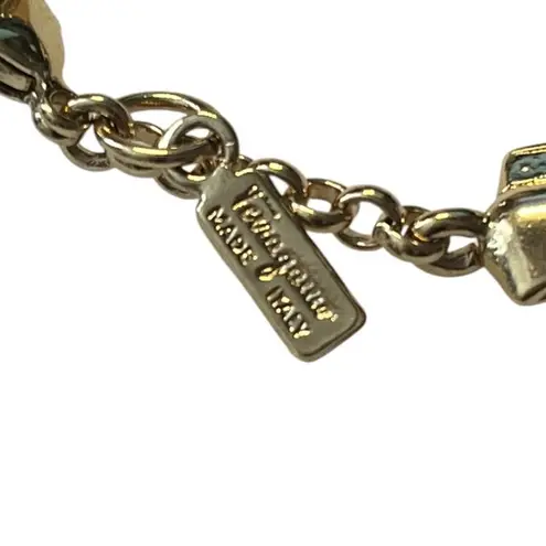 Salvatore Ferragamo Shoe Charm Bracelet Gold Tone Chunky 1980s Italy Signed