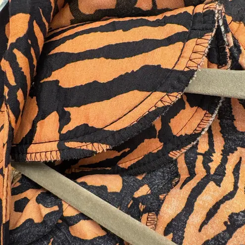 All that jazz Vintage Abstract Animal Print Midi Dress 70s 80s Tiger Cheetah S