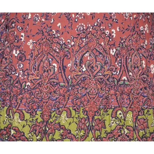 Angie Cute Dress Women’s Size L Floral Boho Puff Bell Sleeve Midi Smocked Lace