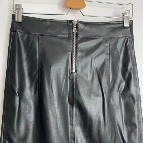 RtA Paloma Lambskin Vinyl Mini Skirt Black Neptune Womens 6 NEW