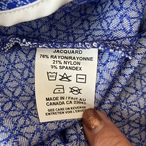 Margaret M Skirt Womens Size M Blue White Pull On Stretch Pencil Skater Mini Size M