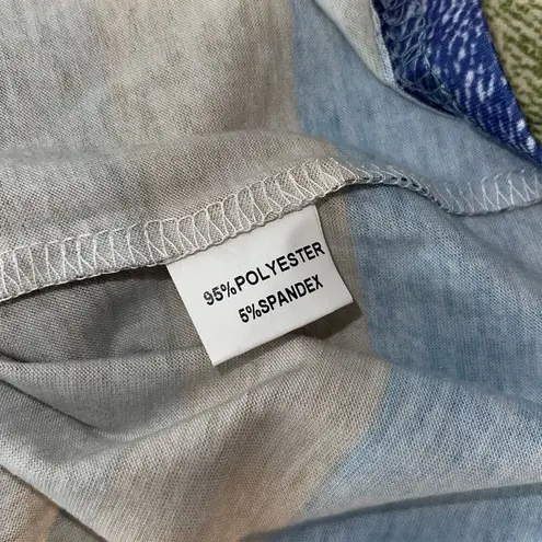 LA Made Womens Rainbow Striped 1/4 Button Bodycon Dress Blue Red Size Large NWT