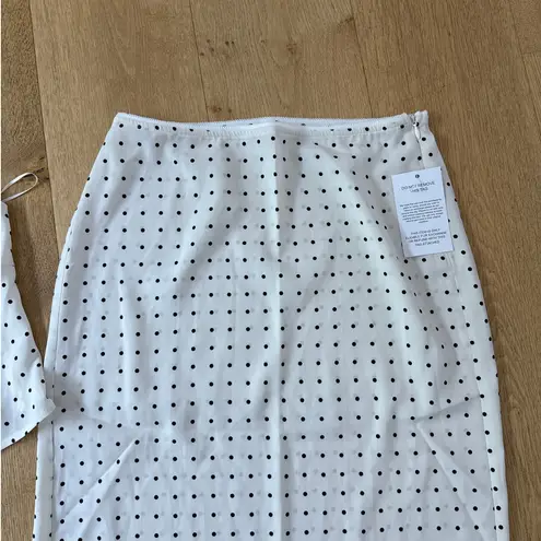 Sasha Therese Top & Midi Skirt Set Polka Dots Lottie Size XS Off White & Black - Image 3