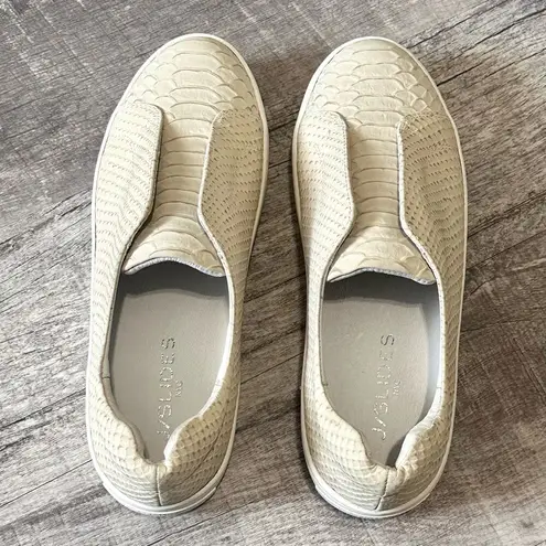 J/SLIDES NYC J Slides Heidi Slip On Sneaker Womens 7 Platform Textured Cream Leather Shoe