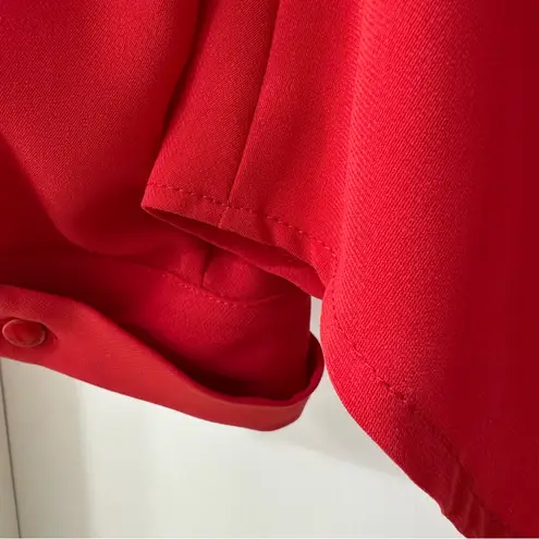 Anne Fontaine Red Button Down Blouse with Collar & Cuffs, Size EU 36 (0