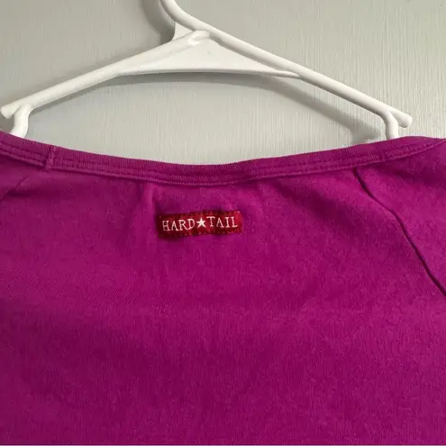 Hard Tail Fuchsia Pink Long Sleeve Crop Top Size Small