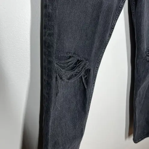 AGOLDE  Sz 26 Distressed 90s Pinch Waist Straight Leg Howl Faded Black Jeans