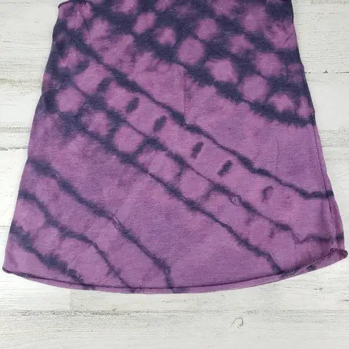 American Apparel NWOT  Custom Purple Bleach Tie Dye Diagonal Box Tank Top Size XS