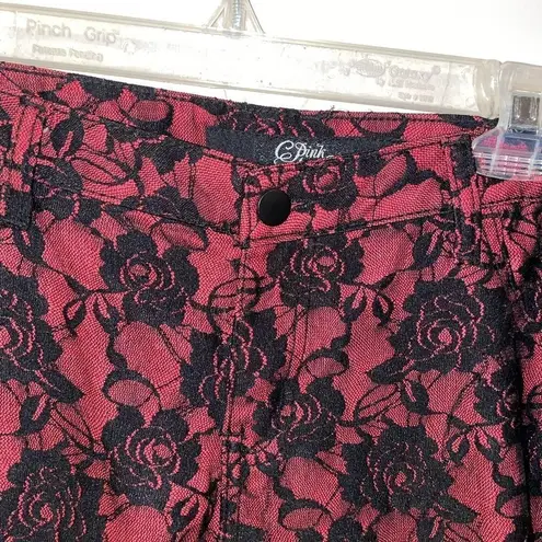 Celebrity Pink  Black and Red Paisley Lace Pants