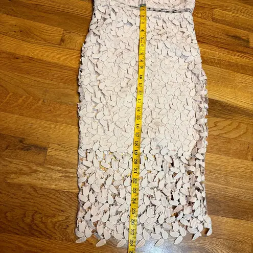 Bardot Women’s 4 Pink Gemma Floral Lace Halter Backless Eyelet Sheer Midi Dress