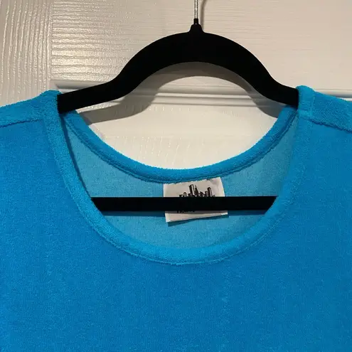 NWOT Metropolitan Size M Bright Blue Terry Cloth Tank Sun Dress Coverup Pockets Size M