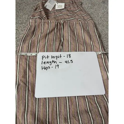 prAna Ecotropics Striped V Neck Midi Dress Organic Cotton Size S