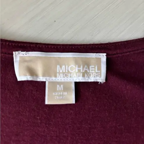 Michael Kors MK  Chic Burgundy Drape Top with Zipper Accent Pre-loved Size M thumbnail 5