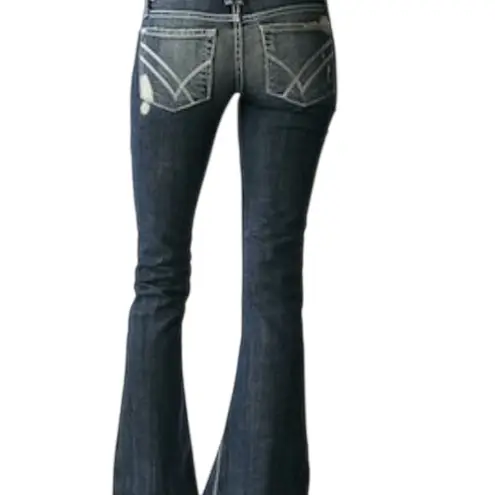 William Rast vtg y2k distressed Belle Flare Low Rise Blue Jeans boho western