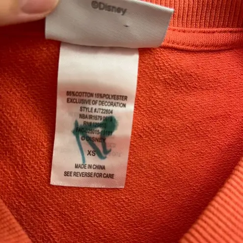 Disney Parks Women's Disney World Gold Sequin Mickey Mouse Pullover Sweater XS Orange