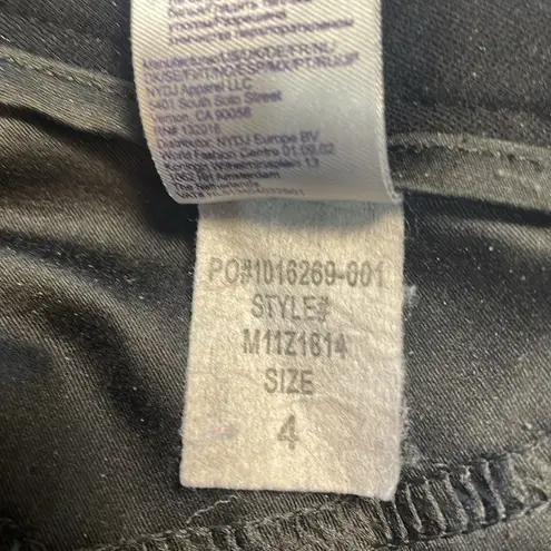 NYDJ Ponte Knit Black Ankle Pants Front Seam Stretch Lift X Tuck Classic Size 4